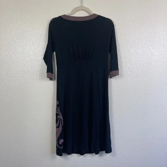 Y2K Retro Athleta Black Taupe Jersey Knit Activewear Dress Women's size S EUC - Picture 2 of 5